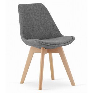 Jedálenská stolička NORI sivá (hnedé nohy)