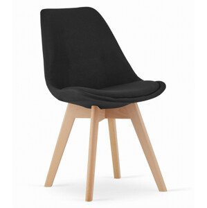 Jedálenská stolička NORI čierna (hnedé nohy)