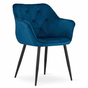 Jedálenská stolička MADERA zamat - modrá