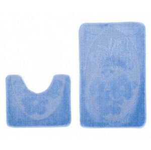 Sada kúpeľňových koberčekov MONO 1125 modrý 5004 2PC Motýľ