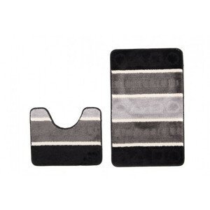 Sada kúpeľňových koberčekov MULTI B5015 FIGURY - čierny, sivý