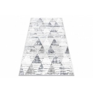 Koberec POLI 9051A Geometrický, trojuholníky biely / sivý