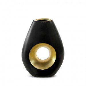 Váza MIRA 03 čierna / zlatá