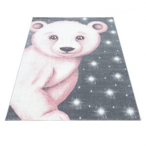 Detský koberec Bambi medveď ružový