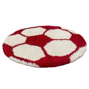 Detský koberec Fun lopta, krémový / červený kruh