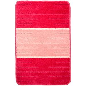 Kúpeľňový koberček COMO ružový / krémový, pruhy