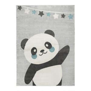 Detský koberec Emily Kids 5864A Panda sivý / tyrkysový