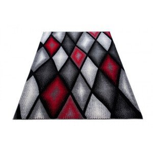 Koberec Sumatra J373B Diamond čierny, sivý, červený