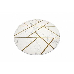 Koberec EMERALD exkluzívny 1012 kruh - glamour, marmur, geometrický krémový/zlatý