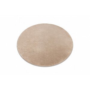 Protišmykový koberec POSH kruh Shaggy camel, béžový, plyš