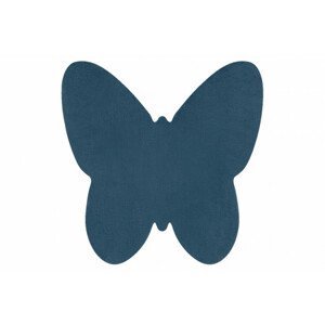 Koberec protišmykový SHAPE 3150 Motýľ Shaggy - modrý plyš