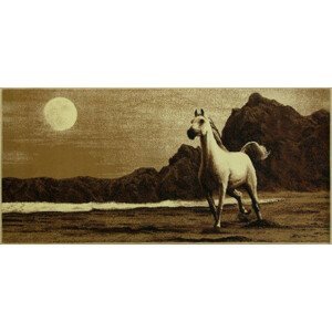 Koberec Makata - Cválajúci kôň, béžový