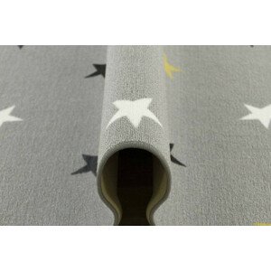 Detský metrážny koberec Stars 19 sivý