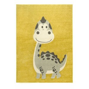 Detský koberec Emily Kids 5860D Dinosaurus žltý