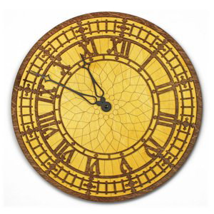 Dekor z Lesa, Drevené hodiny - Slnko - Farebné, 37 x 37 cm