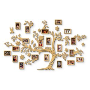 Dekor z Lesa, Drevený strom rodiny - Arbor Hereditas - Dub tmavý, 180 x 110 cm, 5ks rámikov (+9,00€)