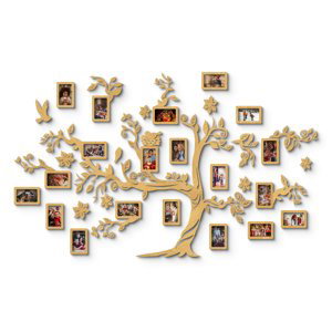 Dekor z Lesa, Drevený strom rodiny - Arbor Hereditas - Dub tmavý, 180 x 110 cm, 15ks rámikov (+27,00€)