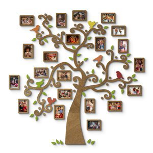 Dekor z Lesa, Drevený strom rodiny - Radices Familiae - Orech régia, 140 x 170 cm, Bez fotorámikov