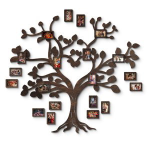 Dekor z Lesa, Drevený strom rodiny - Arbor Genealogica - Eben, 155 x 175 cm, 20ks rámikov (+36,00€)