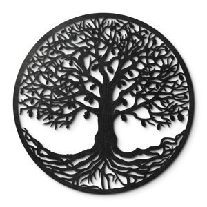 Dekor z Lesa, Drevený strom života - Arbor Luxurians - Čierna, 37 x 37 cm