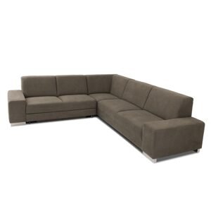 DREVONA03 Rozkladací gauč taupe DREVONA® BRANDON Soro 24, ľavý roh (2ALF+ROH+3AR)