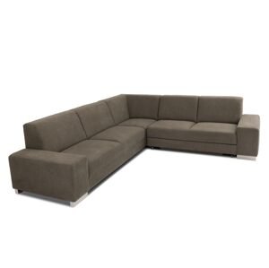 DREVONA03 Rohový rozkladací gauč taupe DREVONA® BRANDON Soro 24, pravý roh (3AL+ROH+2ARF)