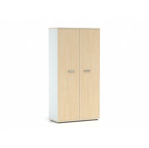 DREVONA33 Kancelárska skriňa vysoká s dverami LUTZ, breza + biela
