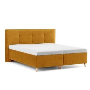 DREVONA03 Manželská posteľ 160 cm ZARA, žltá Terra 48