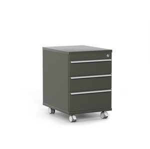 DREVONA09 Šuflíkový kontajner so zámkom šedý RP KN 3