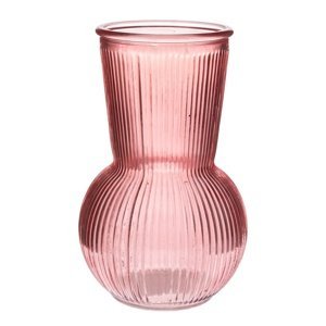 Sklenená váza Silvie, ružová, 11 x 17,5 cm