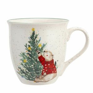 Altom Porcelánový hrnček Christmas tree with bear, 630 ml