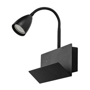 Rabalux 71089 nástenná lampa s odkladacím priestorom Tacito, čierna