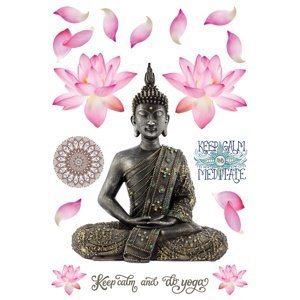 Samolepiaca dekorácia Budha, 42,5 x 65 cm