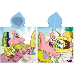Carbotex Detské pončo Sponge Bob a Patrick, 55 x 110 cm
