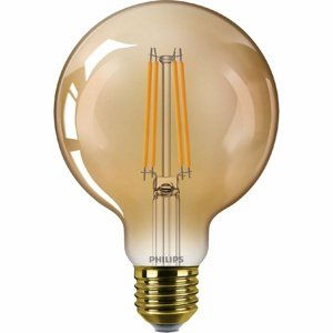 Philips LED filament žiarovka E27 G95 3,1W (25W) 1800K nestmievateľná, jantárová