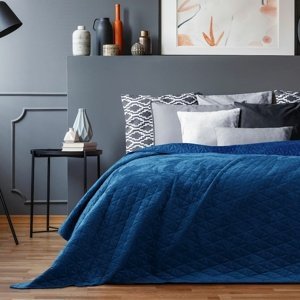 AmeliaHome Prehoz na posteľ Laila modrá, 220 x 240 cm