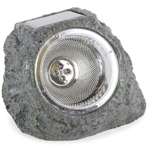 Vonkajšie solárne svietidlo Stone light sivo-zelená, 4 LED