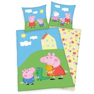 Herding Detské bavlnené obliečky Peppa Pig Play, 140 x 200 cm, 70 x 90 cm