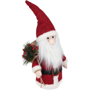 LED Santa so svietiacim nosom, 41 cm, na batérie