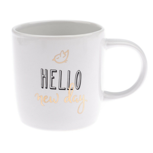 Porcelánový hrnček Hello 360 ml, zlatá