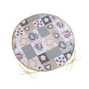 Bellatex Sedák DITA okrúhly hladký Patchwork love, 40 cm