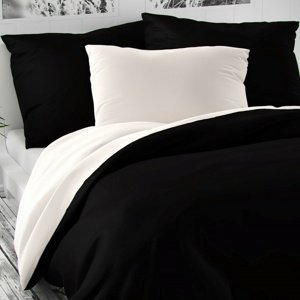Kvalitex Saténové obliečky Luxury Collection čierna / biela, 240 x 200 cm, 2 ks 70 x 90 cm