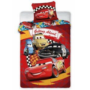 Tiptrade Detské bavlnené obliečky Cars 3 Blesk McQueen a priatelia, 140 x 200 cm, 70 x 90 cm