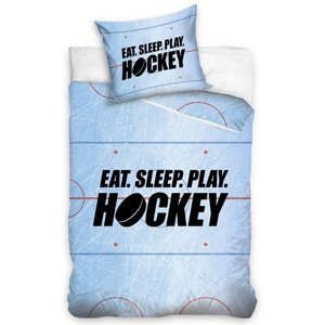 TipTrade Bavlnené obliečky Eat Sleep Play Hockey, 140 x 200 cm, 70 x 90 cm