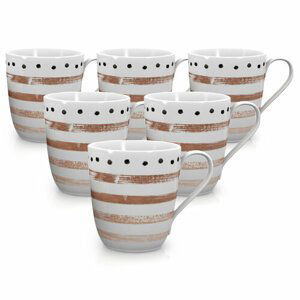 Mäser Sada porcelánových hrnčekov STRIPES and DOTS II 290 ml, 6 ks