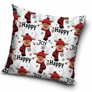 TipTrade Vianočná obliečka na vankúšik Happy Joy, 40 x 40 cm