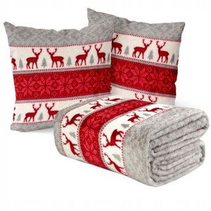 Vianočný set Scandi Deer 2, 130 x 170 cm + 2x 40 x 40 cm