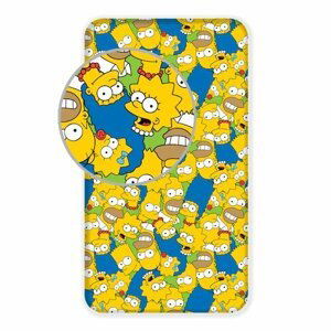 Jerry Fabrics Detské bavlnené prestieradlo Simpsons family, 90 x 200 cm