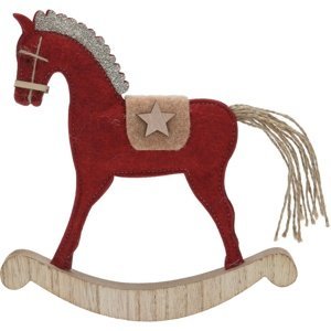 Vianočná dekorácia Hojdací koník, červená, 20 x 22 x 2 cm, červená