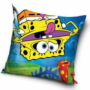 Carbotex Obliečka na vankúšik Sponge Bob Hore Nohami, 40 x 40 cm